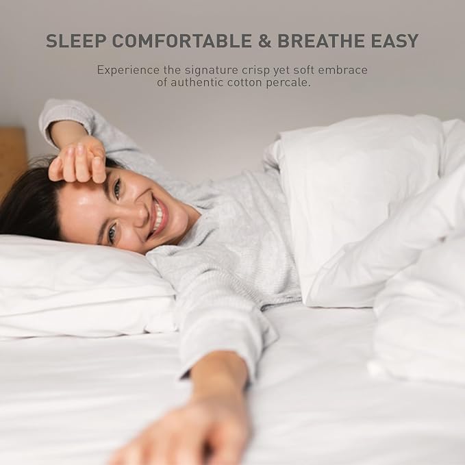 King Size Flat Sheet 4 Pack, 100% Cotton Percale Flat Bed Sheet, Breathable - Image 9
