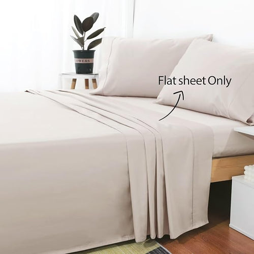2-Pack Cotton Full Flat Sheet Only, 600 Thread Count 100% Egyptian Cotton Top - Image 2