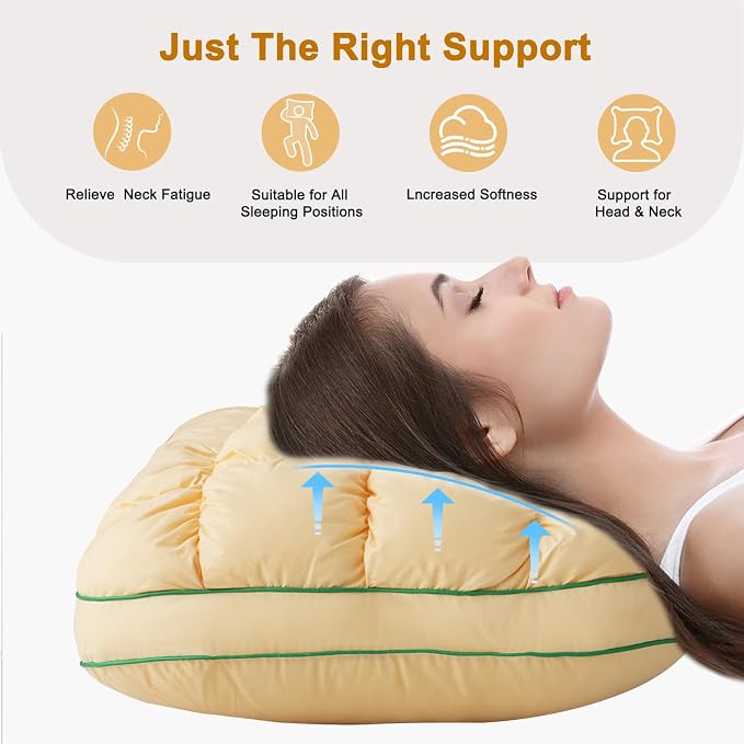 YOUR MOON Fluffy Support Bed Pillow Standard Size, Luxury Hotel Quality Bed - Image 7