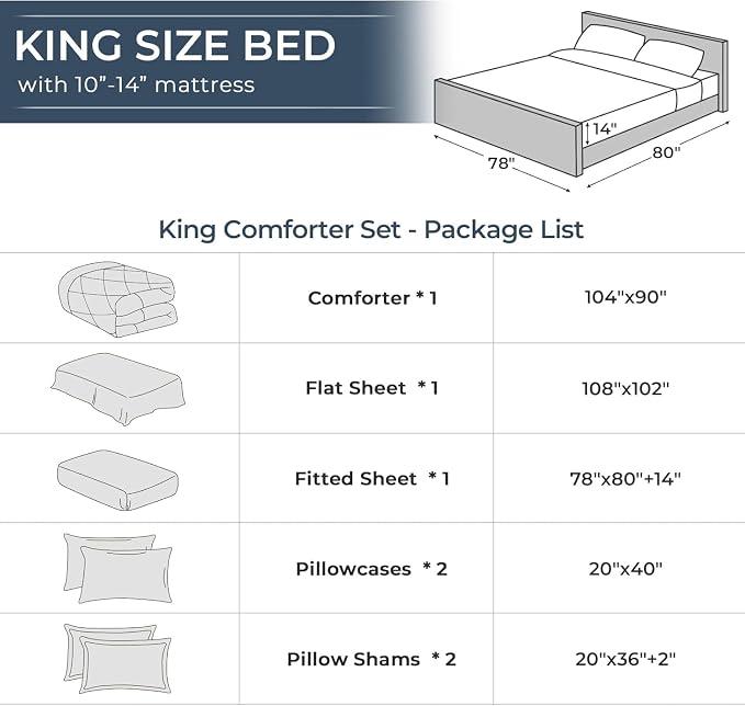 HEVUMYI Ivory King Comforter Set - Image 8