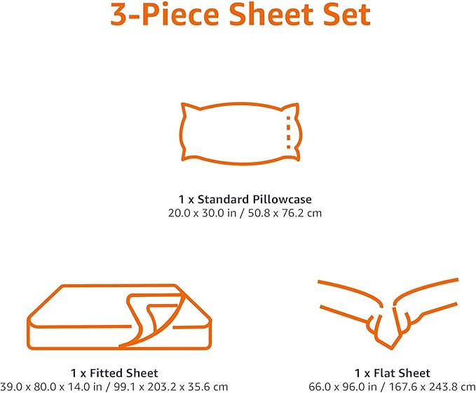 Amazon Basics Lightweight Breathable Brushed Microfiber 3-Piece Bed Sheet Set - Image 6