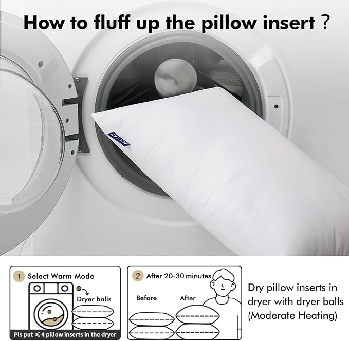 MIULEE 20x20 Inch Throw Pillow Insert Set of 4, Premium Pillow Stuffer Sham - Image 7
