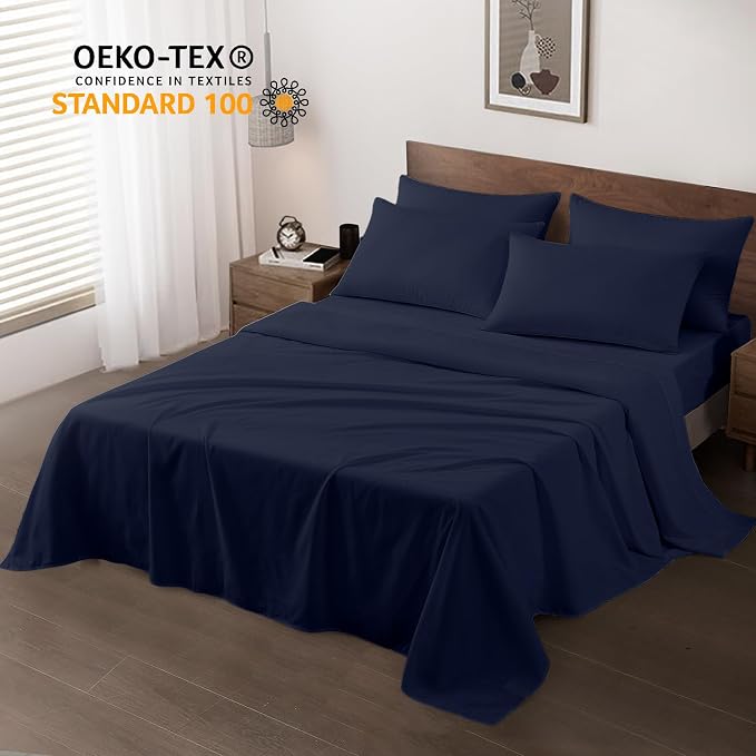 Maple&Stone Twin Flat Sheet 6 Pack, Premium Soft & Breathable, Brushed - Image 2