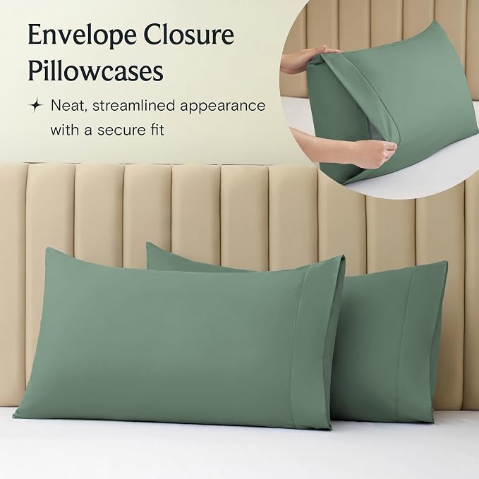 LuxClub 4 PC Queen Sheet Set, Breathable Luxury Bed Sheets, Deep Pockets 18" - Image 7