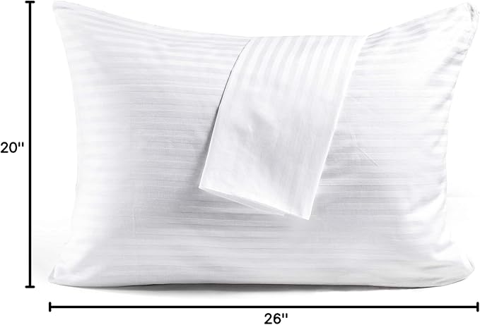 FAUNNA 600TC 100% Cotton Pillow Protectors, Standard Size, 4 Pack, Oeko-TEX - Image 8