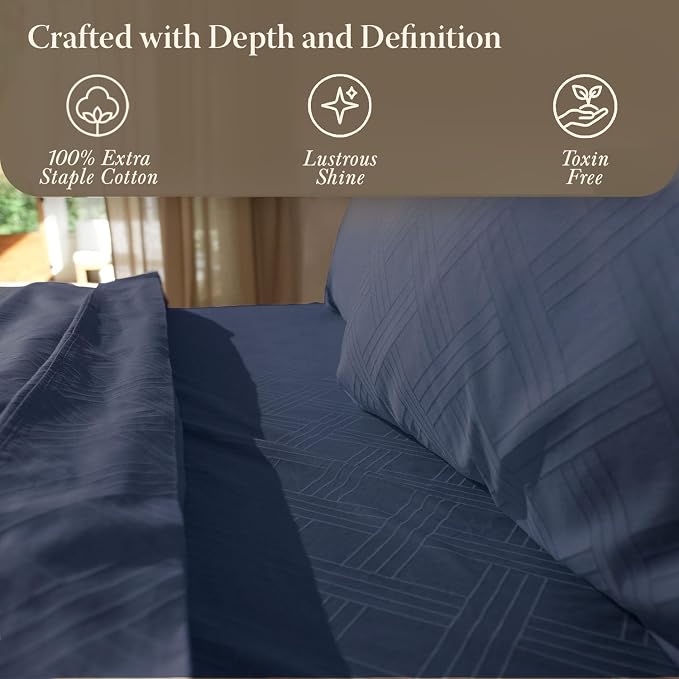 Threadmill California King Size Sheets | 800 Thread Count Jacquard Folkstone - Image 6