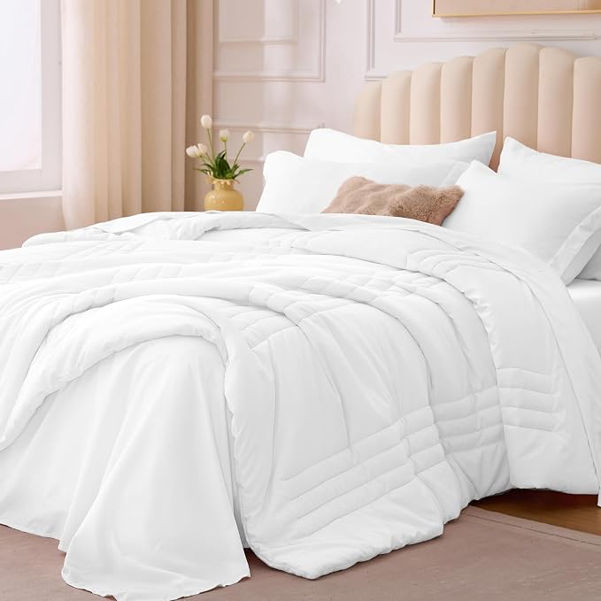 Queen Comforter Set White by Velorose