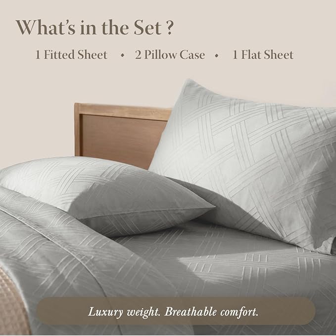 Threadmill King Size Sheets for King Mattress | 800 Thread Count Jacquard - Image 4