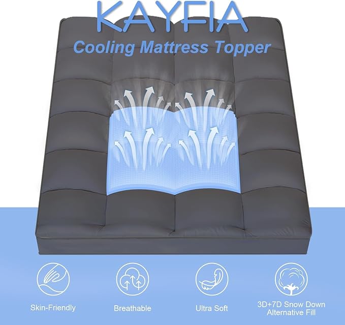 KAYFIA Twin Mattress Topper, Extra Thick Mattress Pad Cover - Image 8