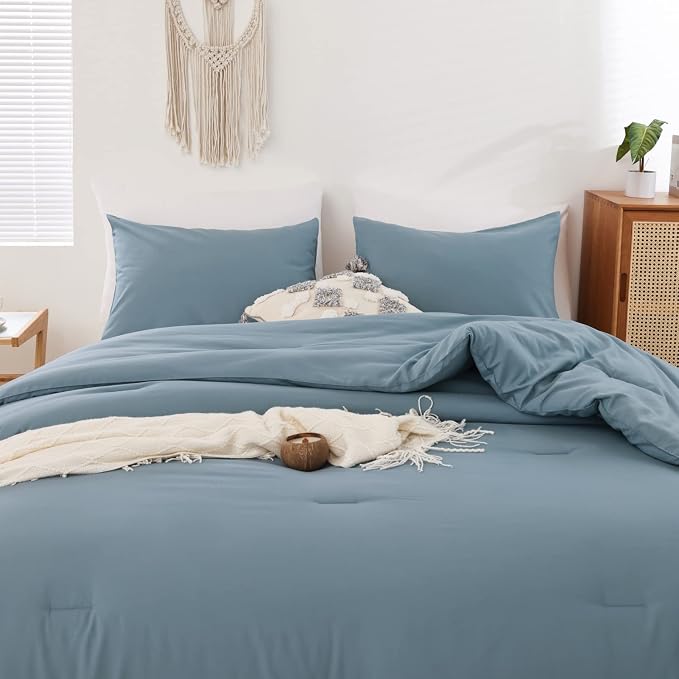 ROSGONIA Dusty Blue Twin/Twin XL Comforter Set - Image 4