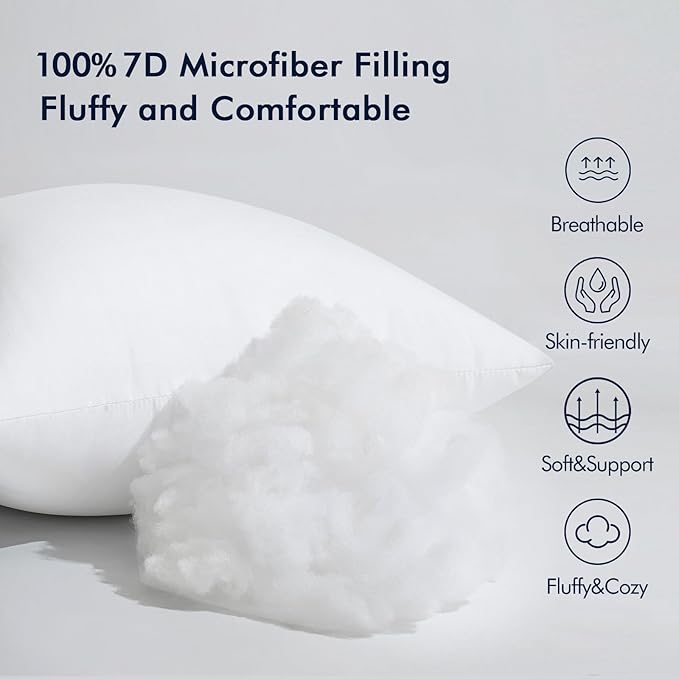 MIULEE Throw Pillow Insert Premium Pillow Stuffer Sham Square Form - Image 2
