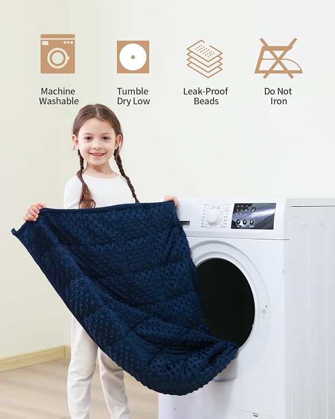 Mr. Sandman Weighted Blanket 7LBS 41 x 60 Inches, Minky Dots Heavy Blanket - Image 6