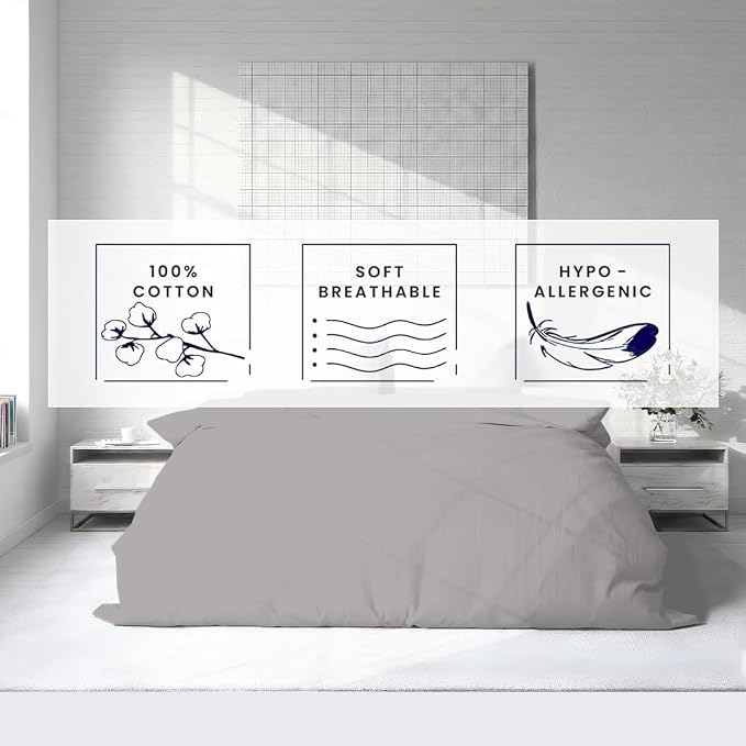 Kotton Culture 3 Pc Duvet Cover King Size Set-100% Egyptian Cotton 600 Thread - Image 5