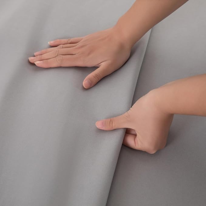 Queen Flat Sheet Only， 90x102Inch Light Gray - Image 5
