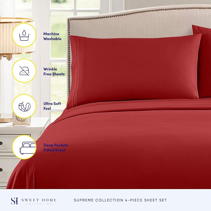 Twin Sheets - Breathable Luxury Sheets - 1800 Supreme Collection Extra Soft - Image 2