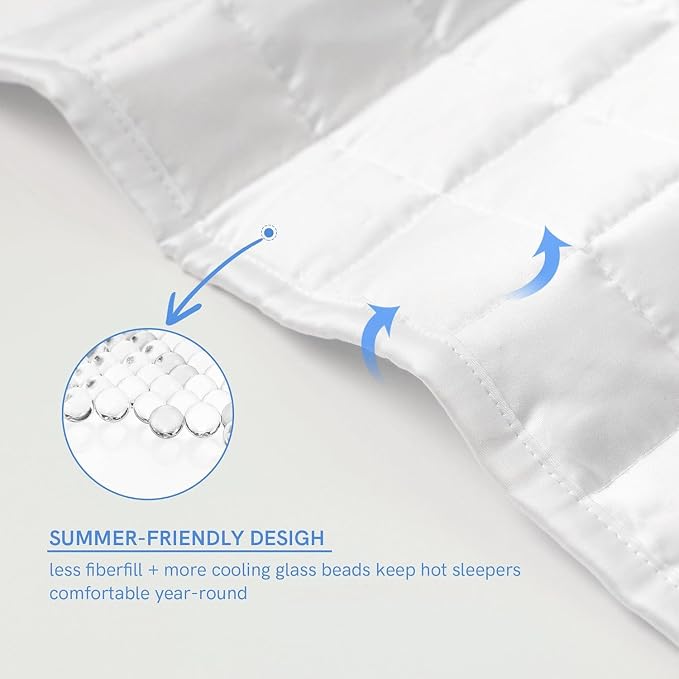 YnM Cooling Weighted Blanket for Adults, 10lbs Heavy Bed Throw for One Person - Image 6