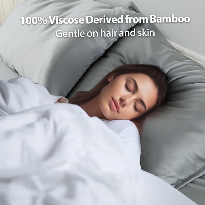 4 Pack Cooling Pillow Cases, Viscose Derived from Bamboo Pillow Protectors King - Image 6