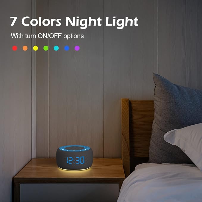 Buffbee Sound Machine & Alarm Clock 2-in-1, 0-100% Clock Face Brightness - Image 5