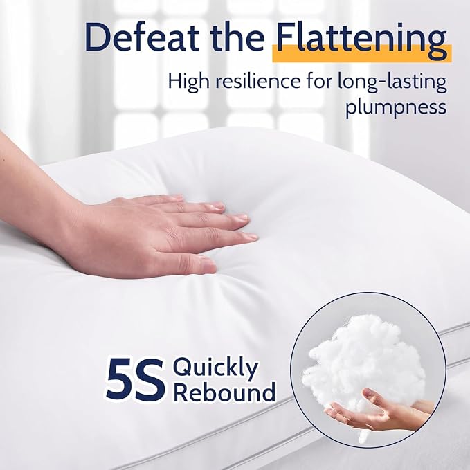 ROUMEA Pillows Standard Size Set of 4, Gusseted Bed Pillows 4 Pack, Luxury - Image 5