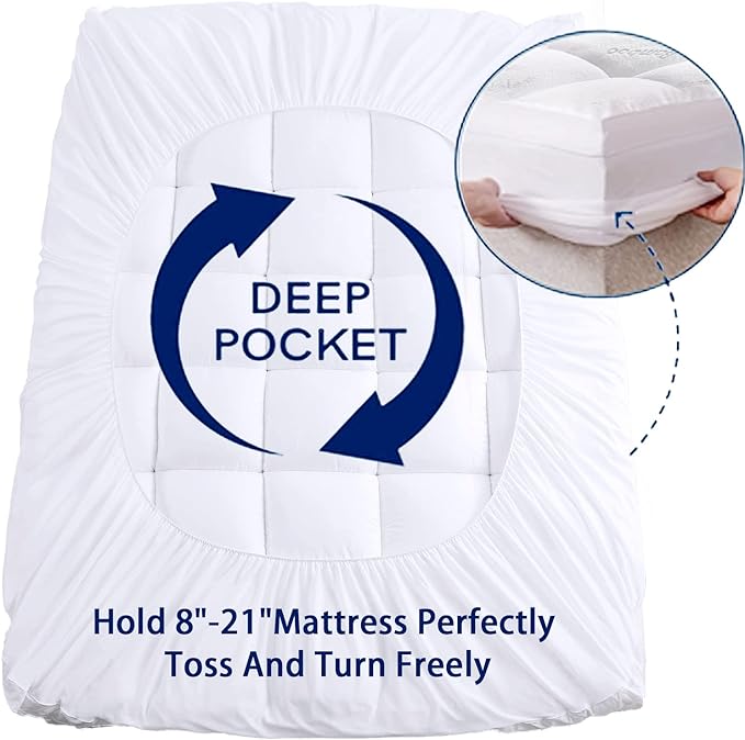 Mattress Topper King Size, Cooling Thick Breathable Viscose Made from Bamboo - Image 5