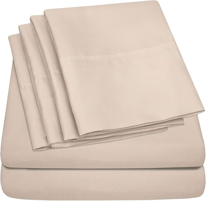 Queen Sheets Beige by SweetHomeCollection