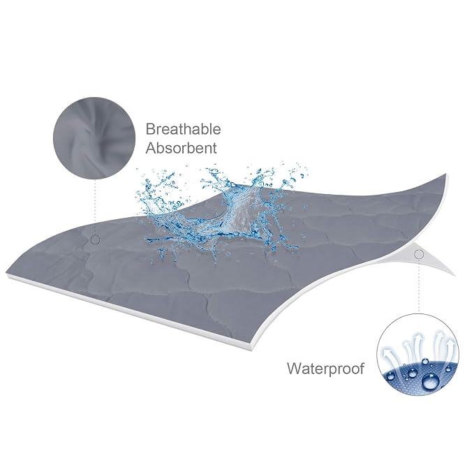 Pack and Play Sheets Mattress Pad Protector Fitted Waterproof Playard Mattress - Image 3