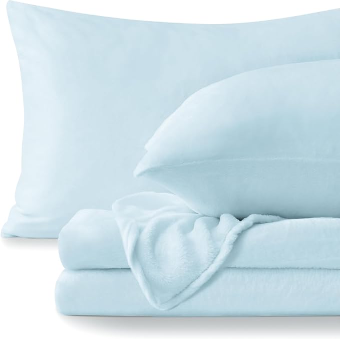 BEDELITE Flannel Sheets King Size Blue by BEDELITE