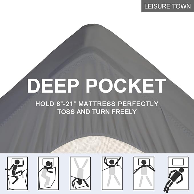 LEISURE TOWN Cotton King Mattress Pad Fitted Quilted Mattress Cover Pillow Top - Image 5