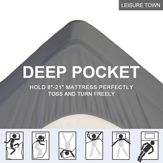 LEISURE TOWN Cotton Queen Mattress Pad Fitted Quilted Mattress Cover Pillow Top - Image 5