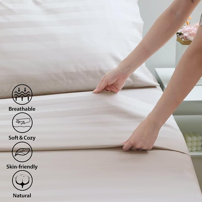 2-Pack Cotton King Flat Sheet Only, 600 Thread Count 100% Egyptian Cotton Top - Image 3