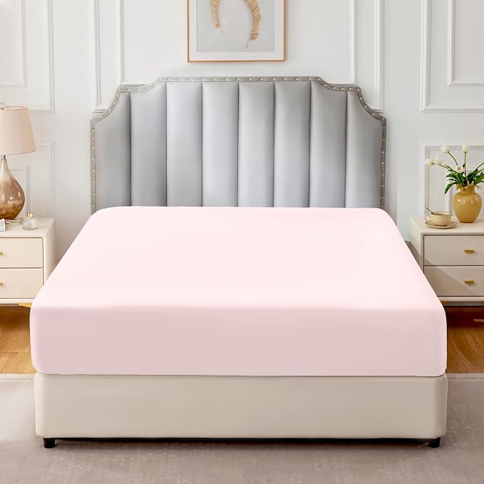 FreshCulture Pure Cotton Fitted Sheets California King Size, 300 Thread Count - Image 2