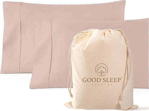 1000 TC Blush Standard Pillowcases Set of 2 100% Egyptian Cotton Pillow Cases by GoodSleepBedding