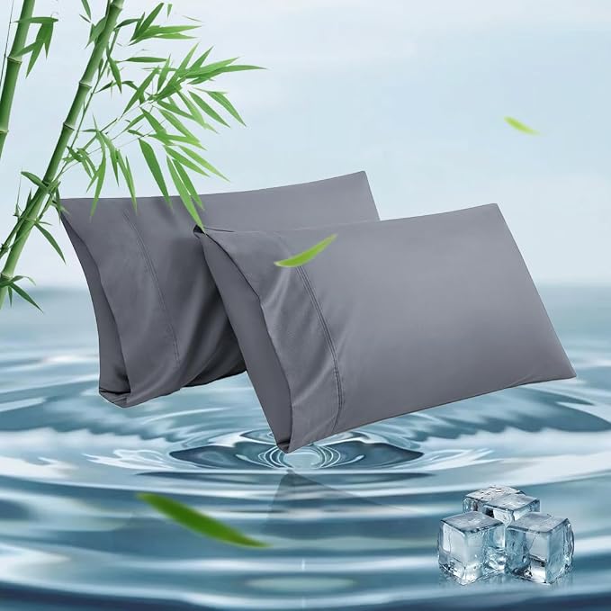 Standard Pillowcases, Cooling Viscose from Bamboo Pillow Covers by ParkdenyMattressProtector