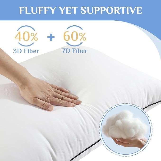 JOLLYVOGUE King Size Bed Pillow 1-Pack, Single Pillow - Image 3