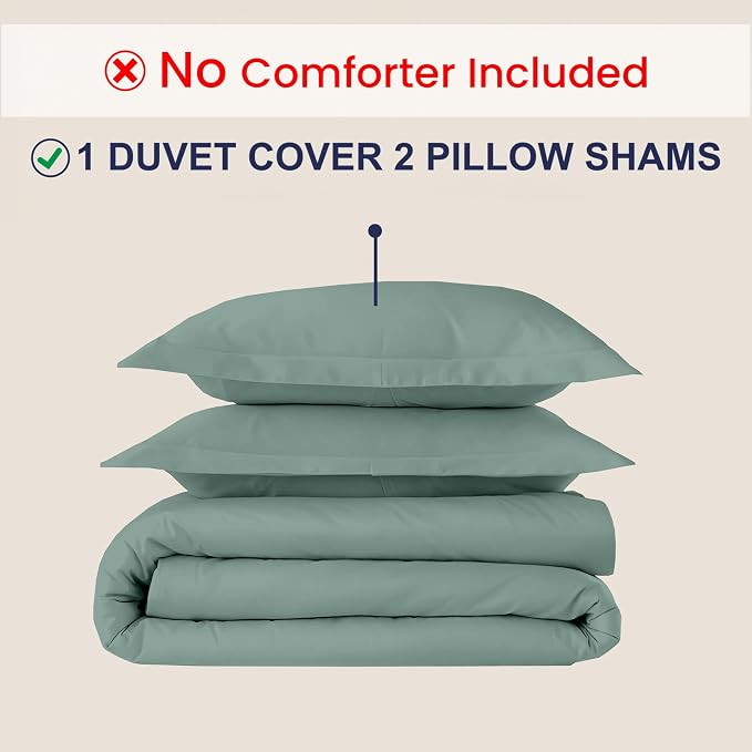 Kotton Culture 120"x98" 3 Pc Oversized King Duvet Cover Set 100% Egyptian Cotton - Image 2