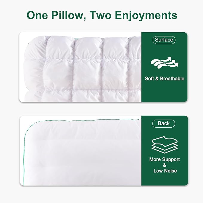 YOUR MOON Fluffy Support Bed Pillow Standard Size, Super Soft Premium - Image 5