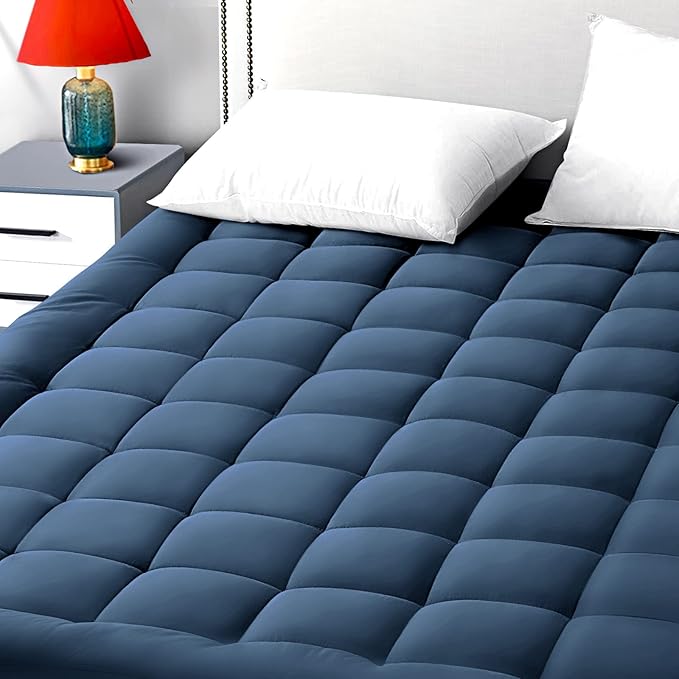 EASELAND King Size Mattress Pad Pillow Top Mattress Cover Quilted Fitted by EASELAND