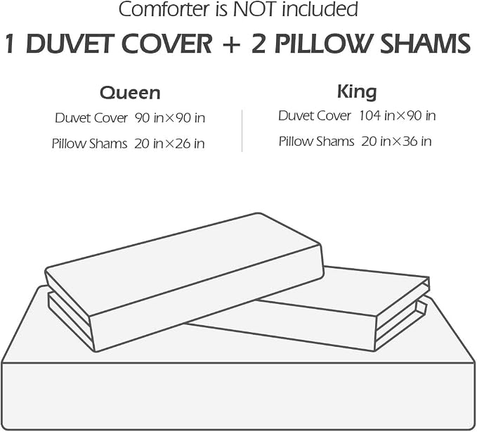 Duvet Cover Set, 600 Thread Count Cotton White and Navy Striped Patchwork - Image 6