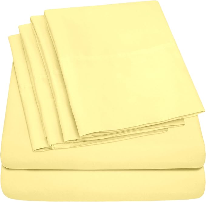 RV Queen Sheets Pale Yellow by SweetHomeCollection