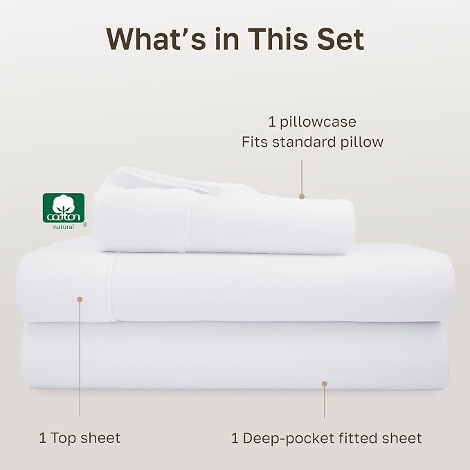 California Design Den Soft 100% Cotton Twin XL Sheet Set, 400 Thread Count Good - Image 4