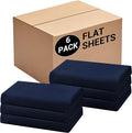 Bulk Full Flat Sheets Only, 6 Pack Quick Sort Top Bed Sheet, Color-Coded Label by Culve