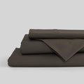 Linen Home 100% Cotton Percale Sheets Twin Size, Smoky Charcoal, Deep Pocket by LINENHOME