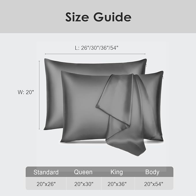 Cobnom Pure Mulberry Silk Pillowcases Set of 2, Standard Size - Image 6