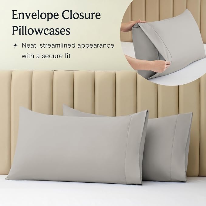 LuxClub 4 PC King Sheet Set, Breathable Luxury Bed Sheets, Deep Pockets 18" - Image 8