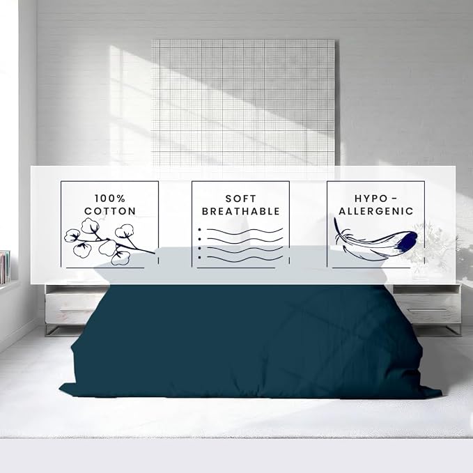 Kotton Culture 3 Pc Duvet Cover Queen Size/Full Size Set-100% Egyptian Cotton - Image 5