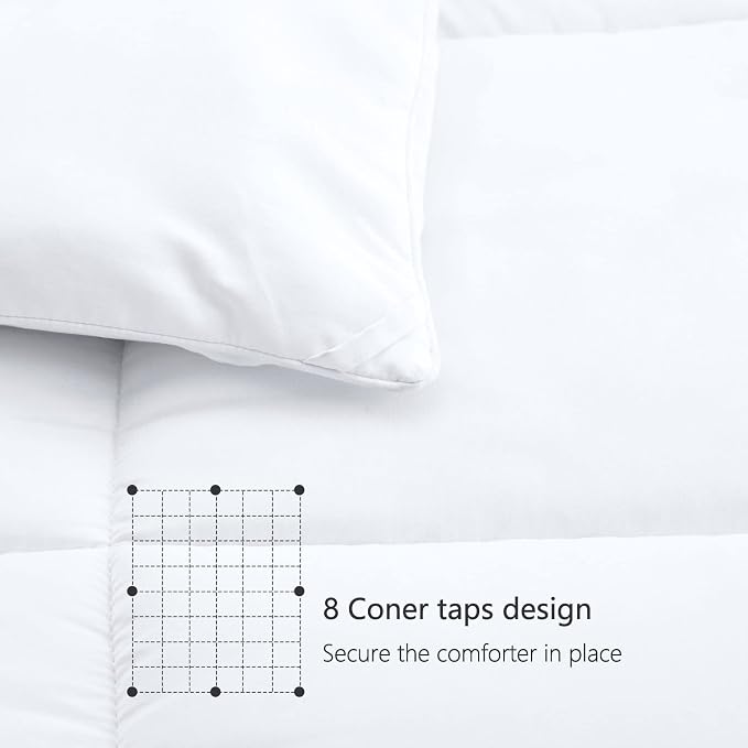 TEXARTIST Premium 2100 Series Queen Comforter All Season Breathable White - Image 6