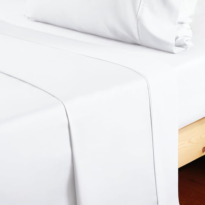 Cotton Twin Flat Sheet Only, 600 Thread Count 100% Egyptian Cotton Top Sheet - Image 7