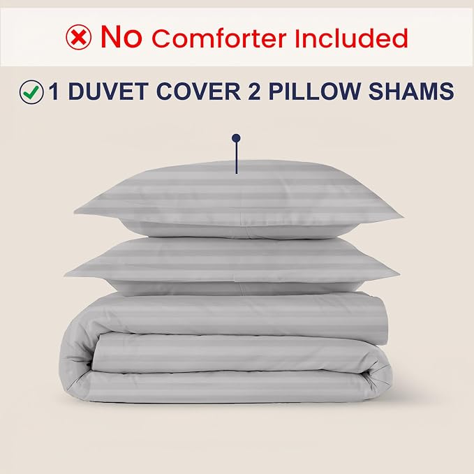 Kotton Culture 120"x98" 3 Pc Oversized King Duvet Cover Set 100% Egyptian Cotton - Image 2