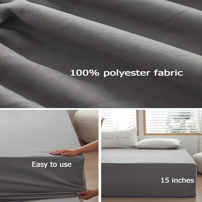 Bedding Queen Size Fitted Sheet Only- Bottom Matress Fitted Sheet-Fits 15inches - Image 3