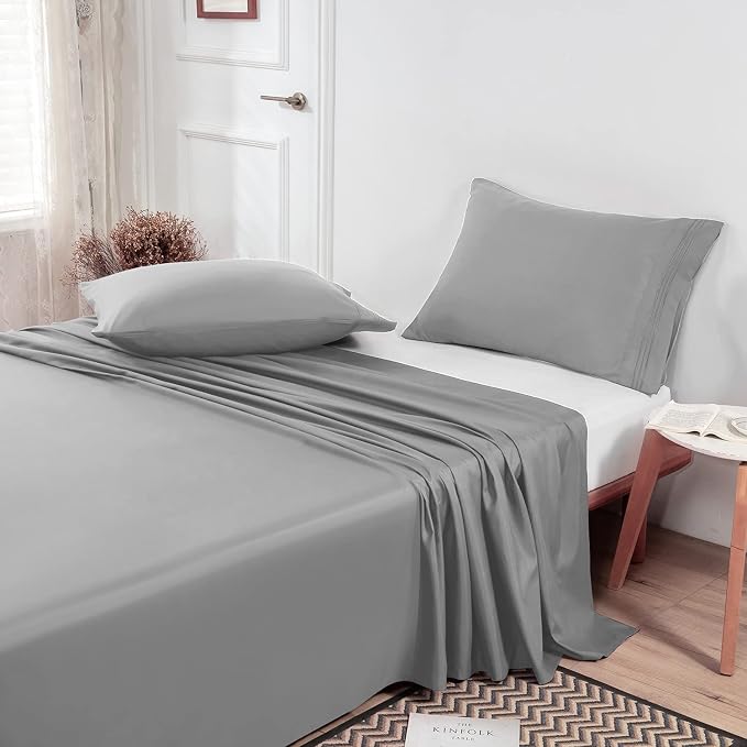 Lirex Flat Sheet, Full Size Extra Soft Brushed Microfiber 1800 Microfiber Flat - Image 4